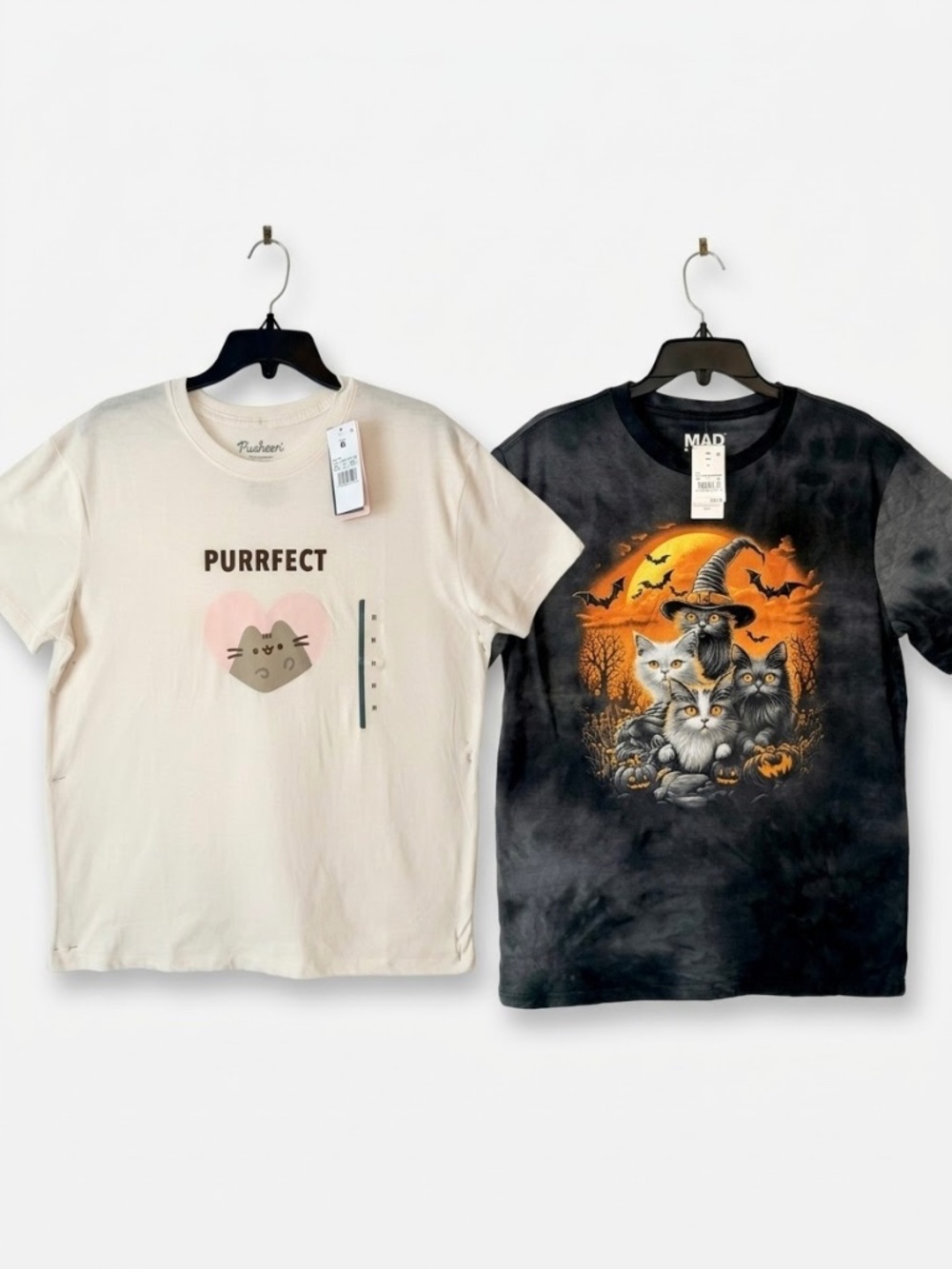 Pusheen and Mad Energe Cats Halloween T shirt Bundle, M
